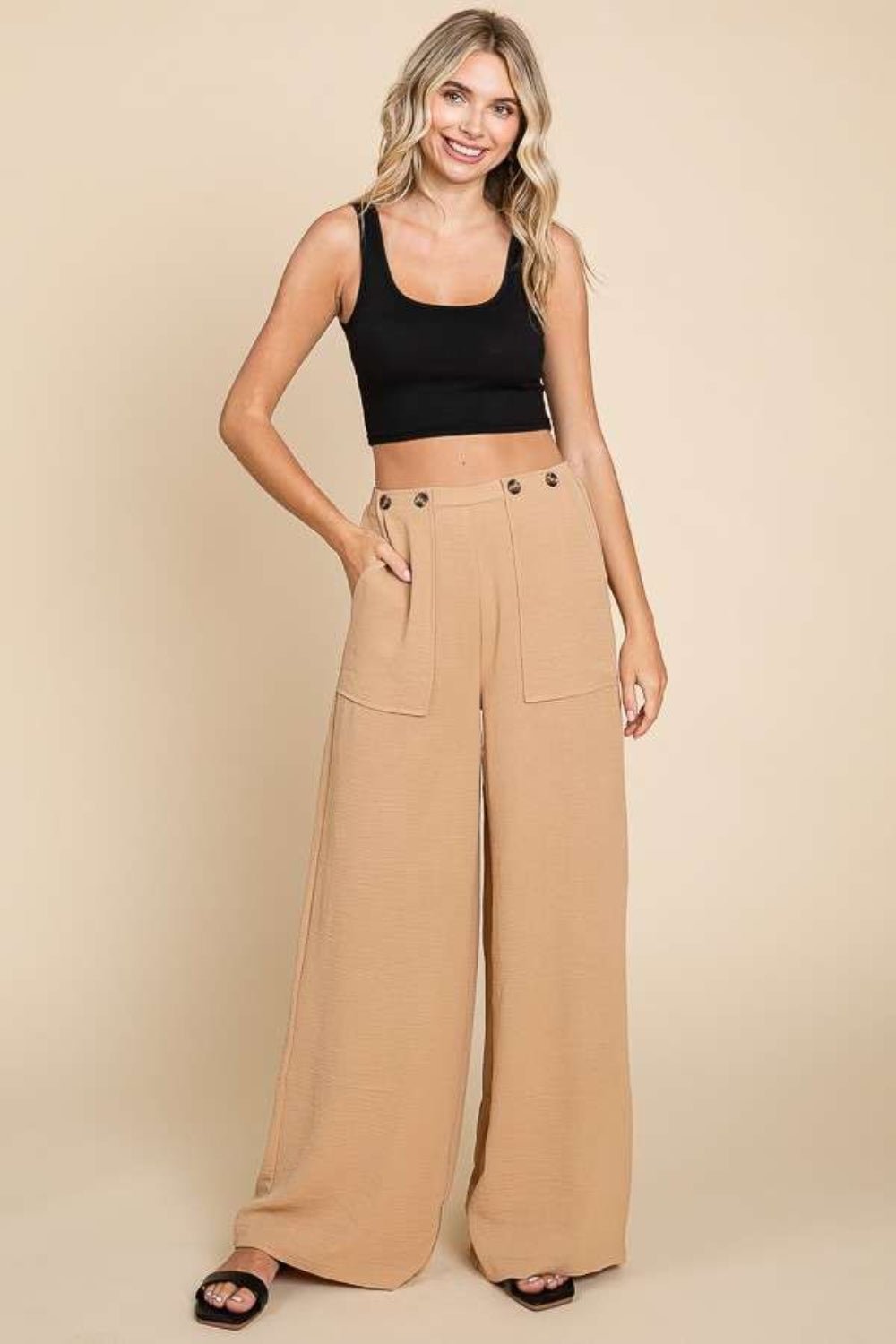 Culture Code Full Size High Waist Wide Leg Cargo Pants - Loulou Boutique