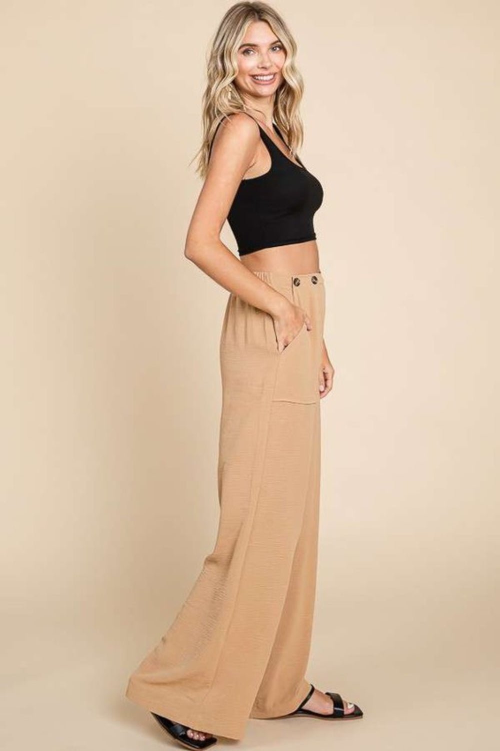 Culture Code Full Size High Waist Wide Leg Cargo Pants - Loulou Boutique