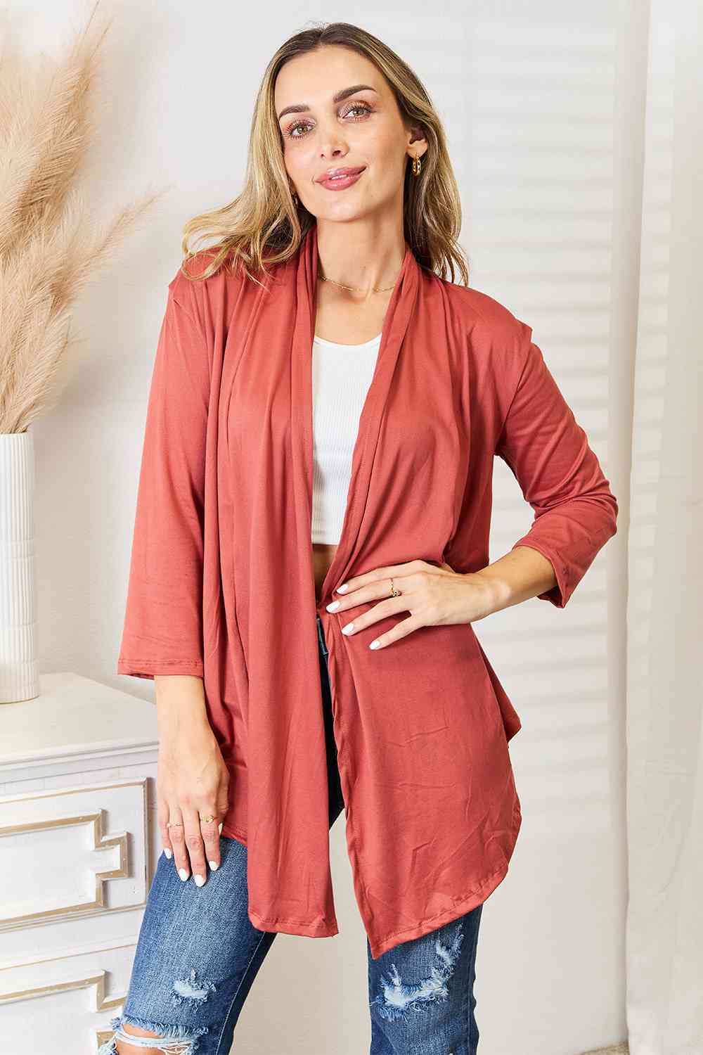 Culture Code Full Size Open Front Cardigan - Loulou Boutique