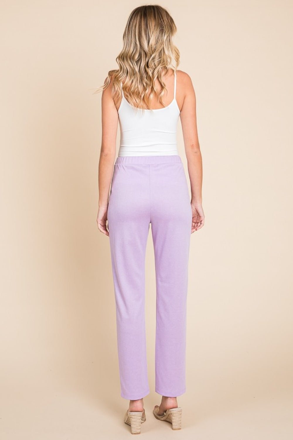 Culture Code Full Size Pin Tuck Detail Slim Pants - Loulou Boutique