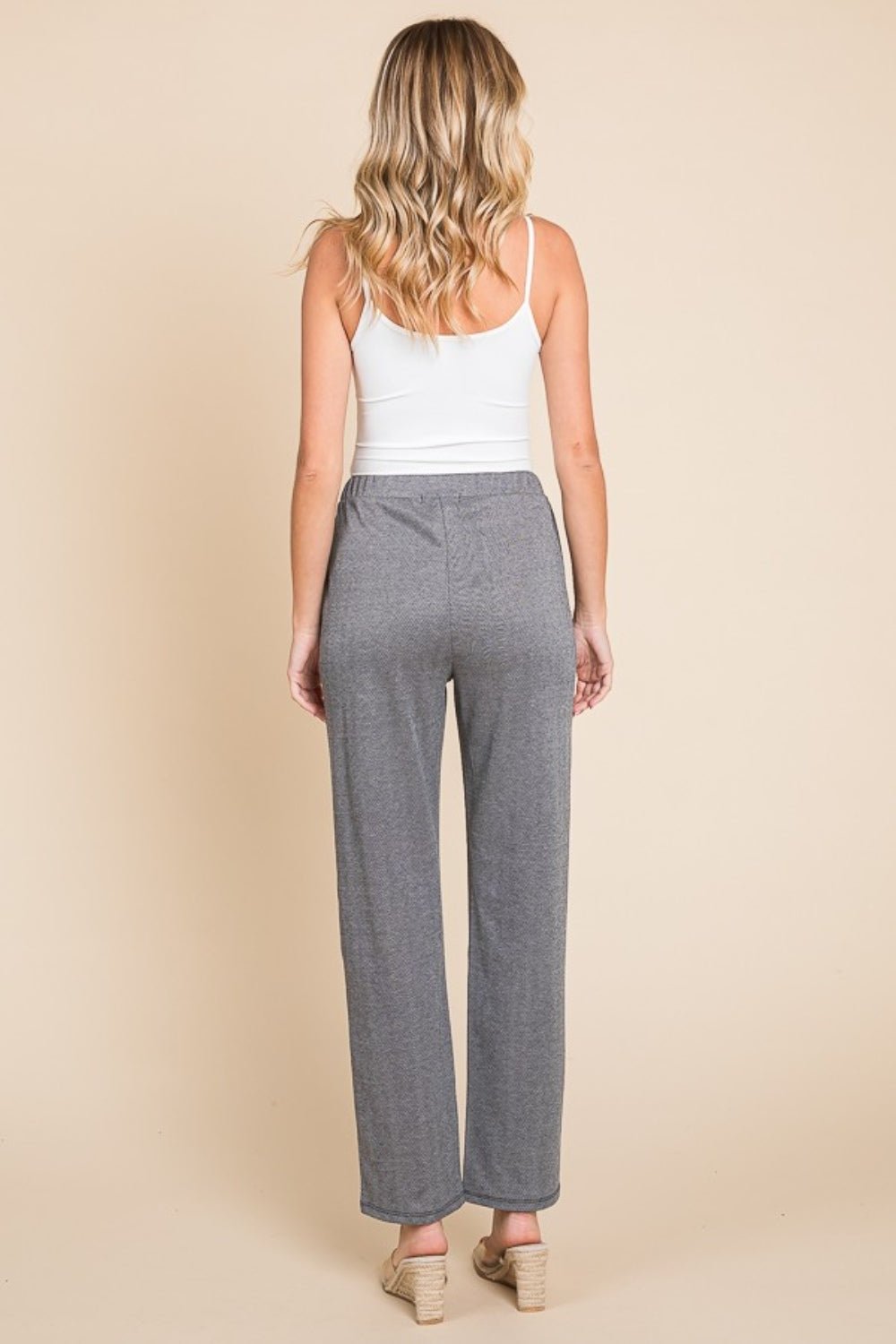 Culture Code Full Size Pin Tuck Detail Slim Pants - Loulou Boutique