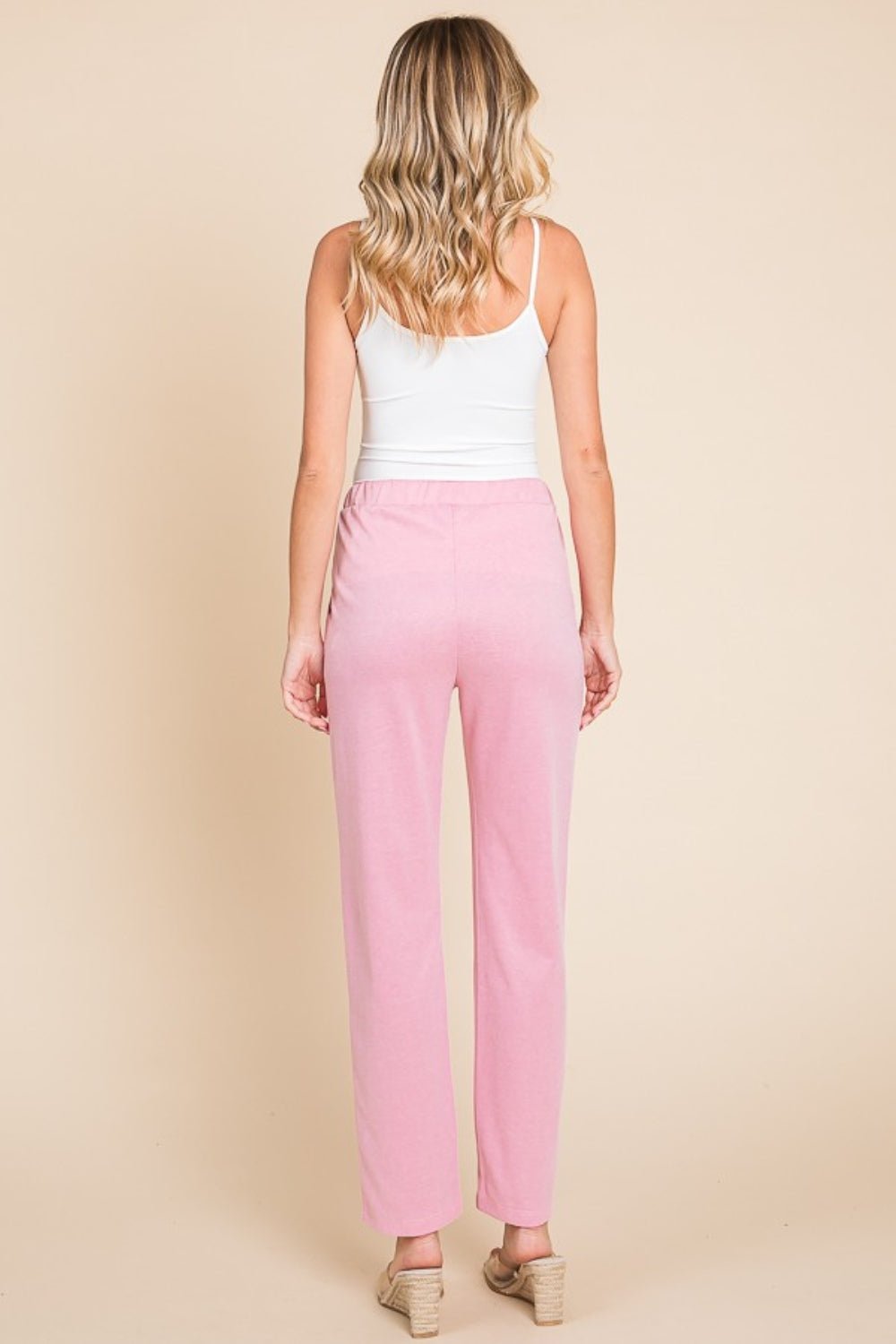 Culture Code Full Size Pin Tuck Detail Slim Pants - Loulou Boutique