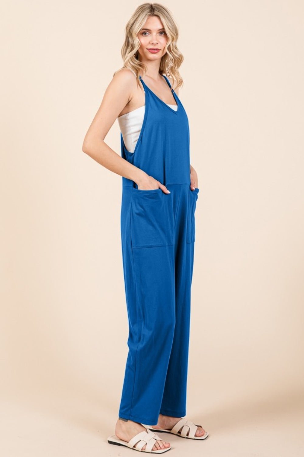 Culture Code Full Size Sleeveless Jumpsuit with Pockets - Loulou Boutique