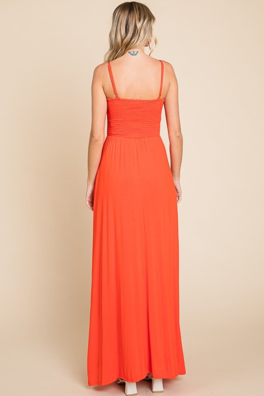 Culture Code Full Size Smocked Cami Maxi Dress with Pockets - Loulou Boutique