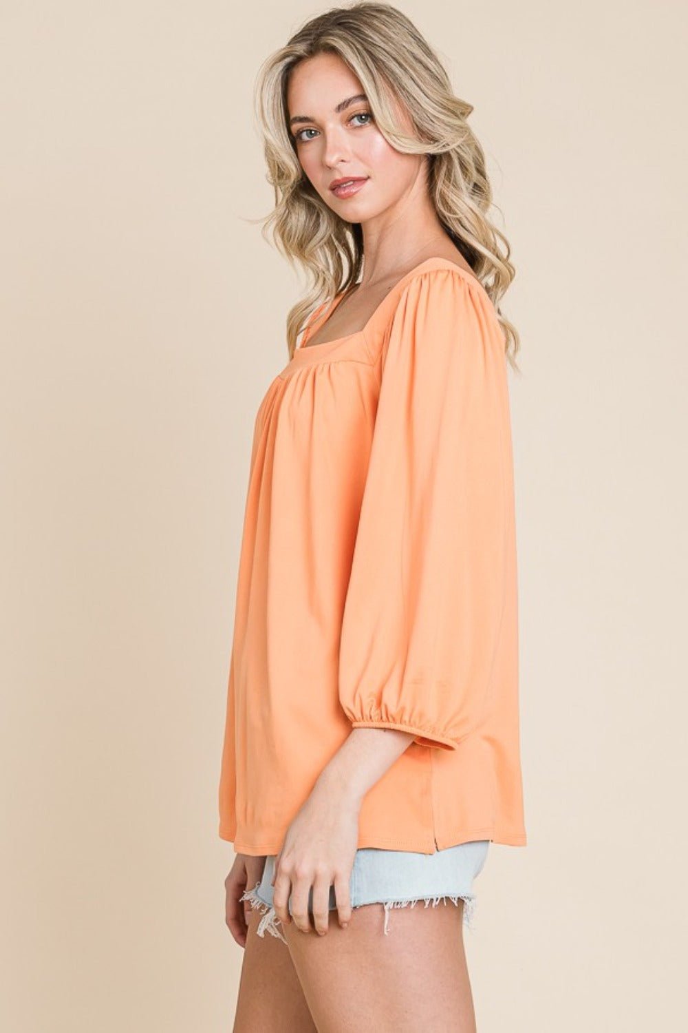 Culture Code Square Neck Puff Sleeve Top - Loulou Boutique