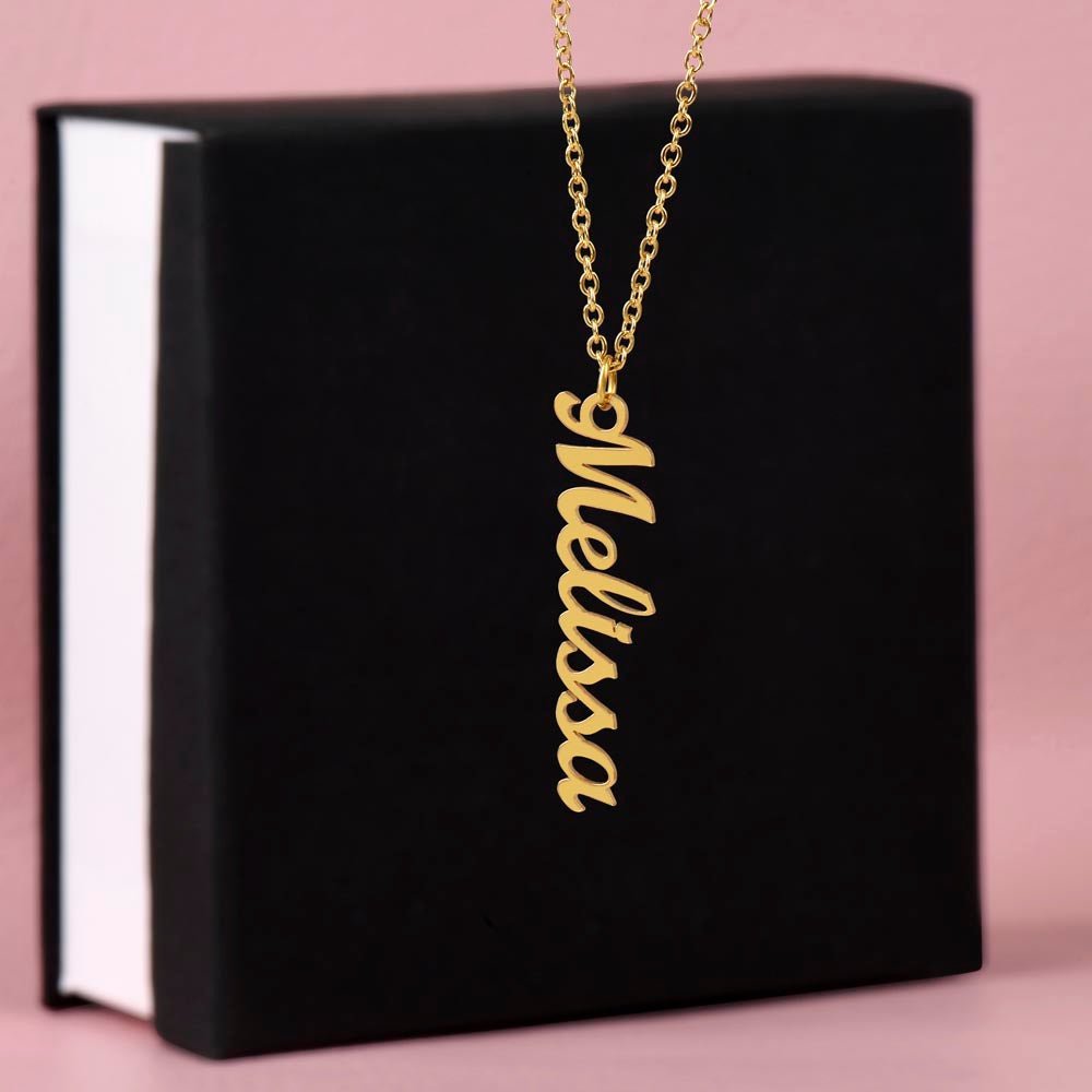 Custom Vertical Name Necklace – Your Name, Your Style - Loulou Boutique