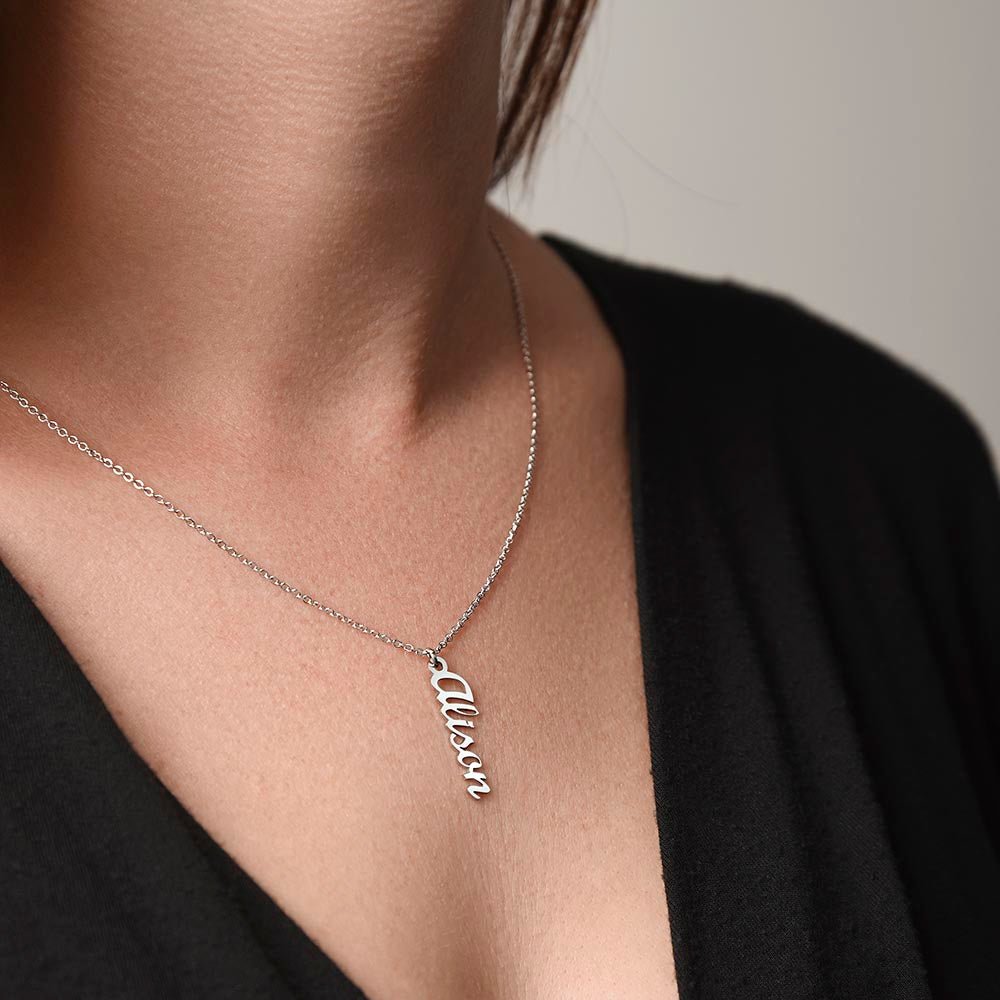 Custom Vertical Name Necklace – Your Name, Your Style - Loulou Boutique