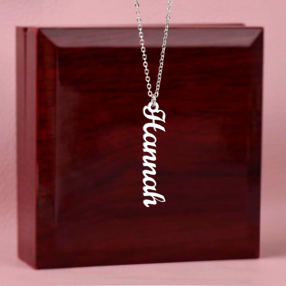 Custom Vertical Name Necklace – Your Name, Your Style - Loulou Boutique