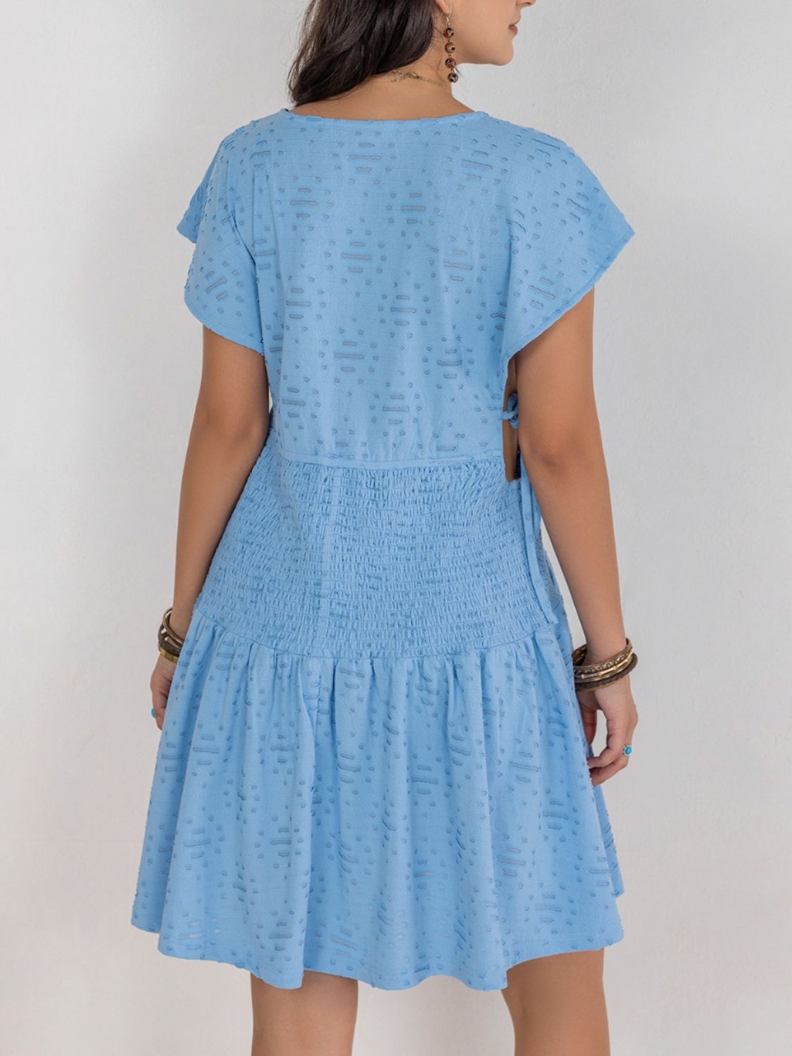 Cutout Surplice Short Sleeve Dress - Loulou Boutique
