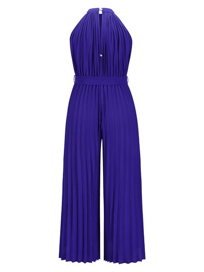 Cutout Tied Pleated Sleeveless Jumpsuit - Loulou Boutique