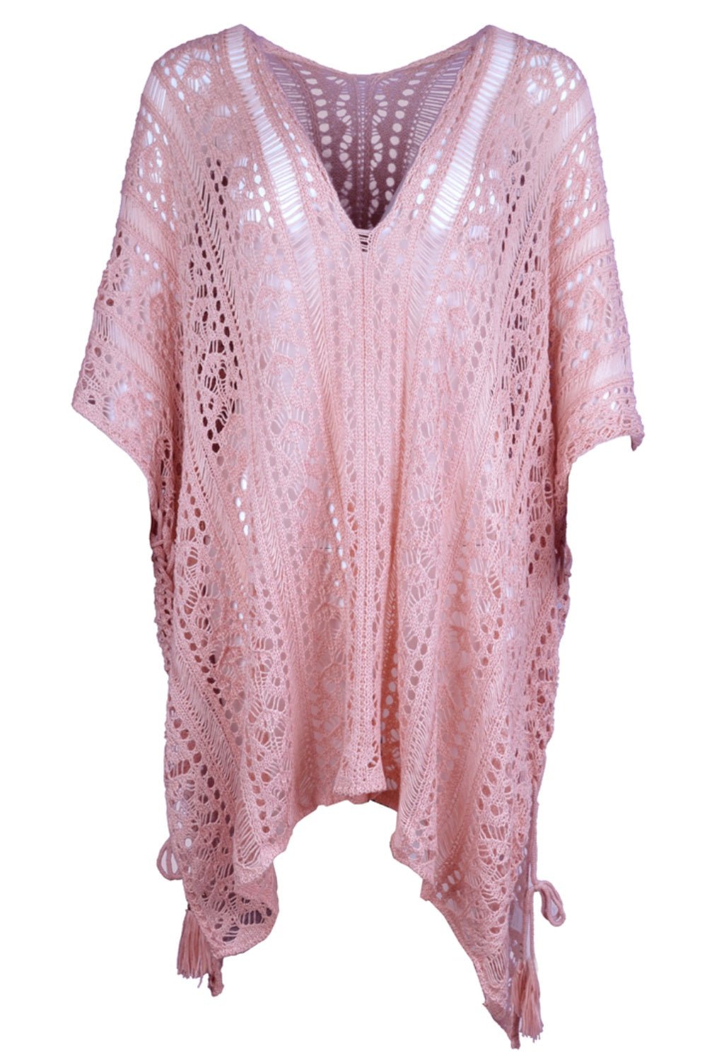 Cutout V - Neck Cover - Up with Tassel - Loulou Boutique