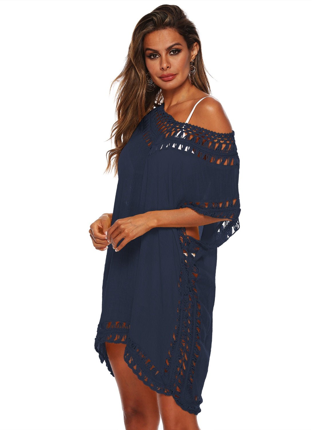 Cutout V - Neck Short Sleeve Cover - Up - Loulou Boutique