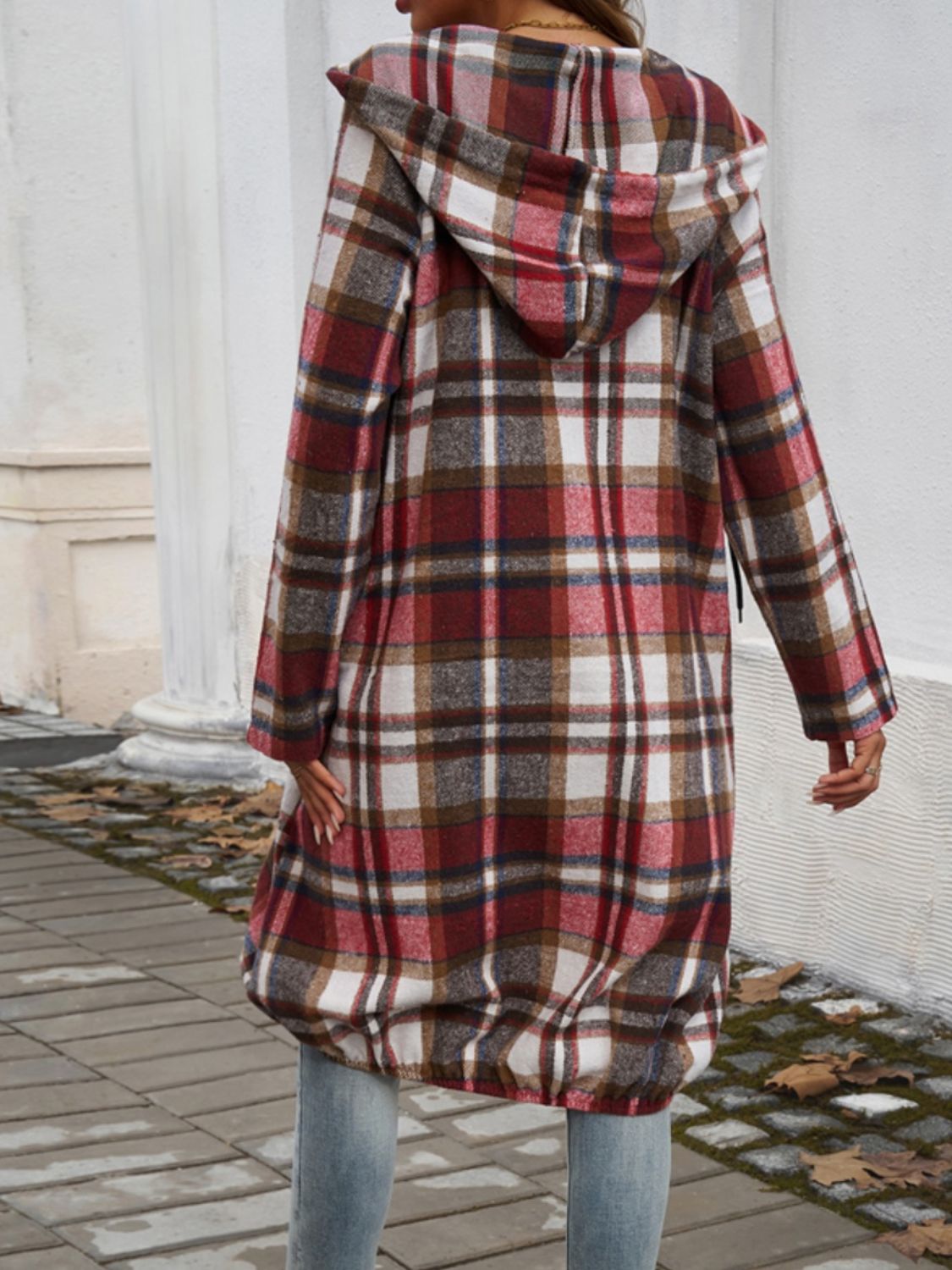 Devine Plaid Zip Up Hooded Coat - Loulou Boutique