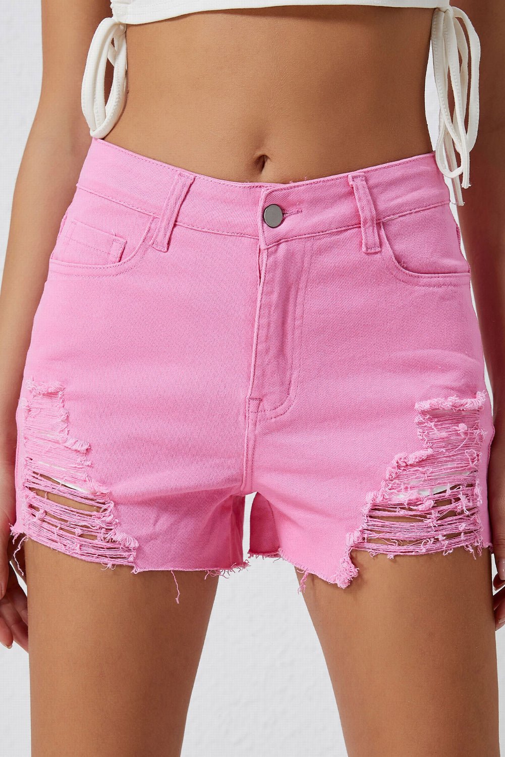 Distressed Denim Shorts - Loulou Boutique