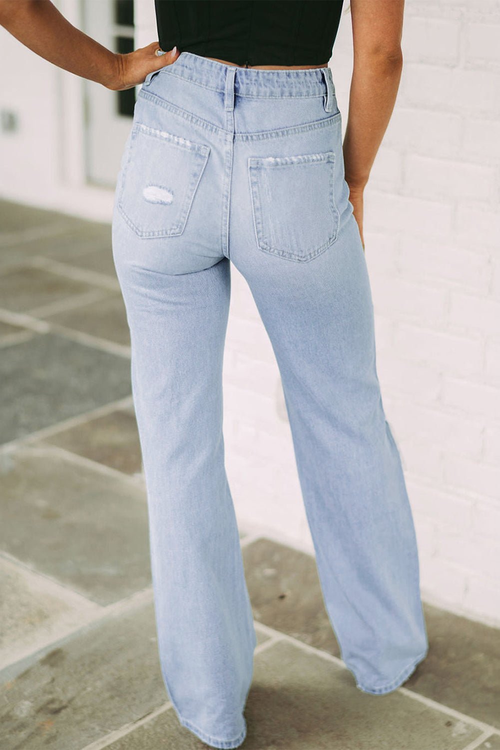 Distressed High Waist Jeans - Loulou Boutique