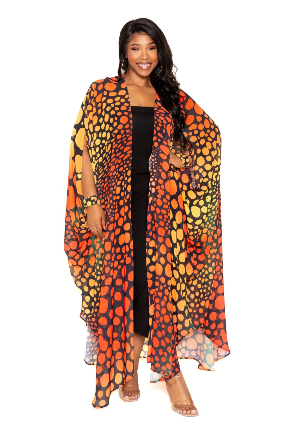 Dot Robe With Wrist Band - Loulou Boutique