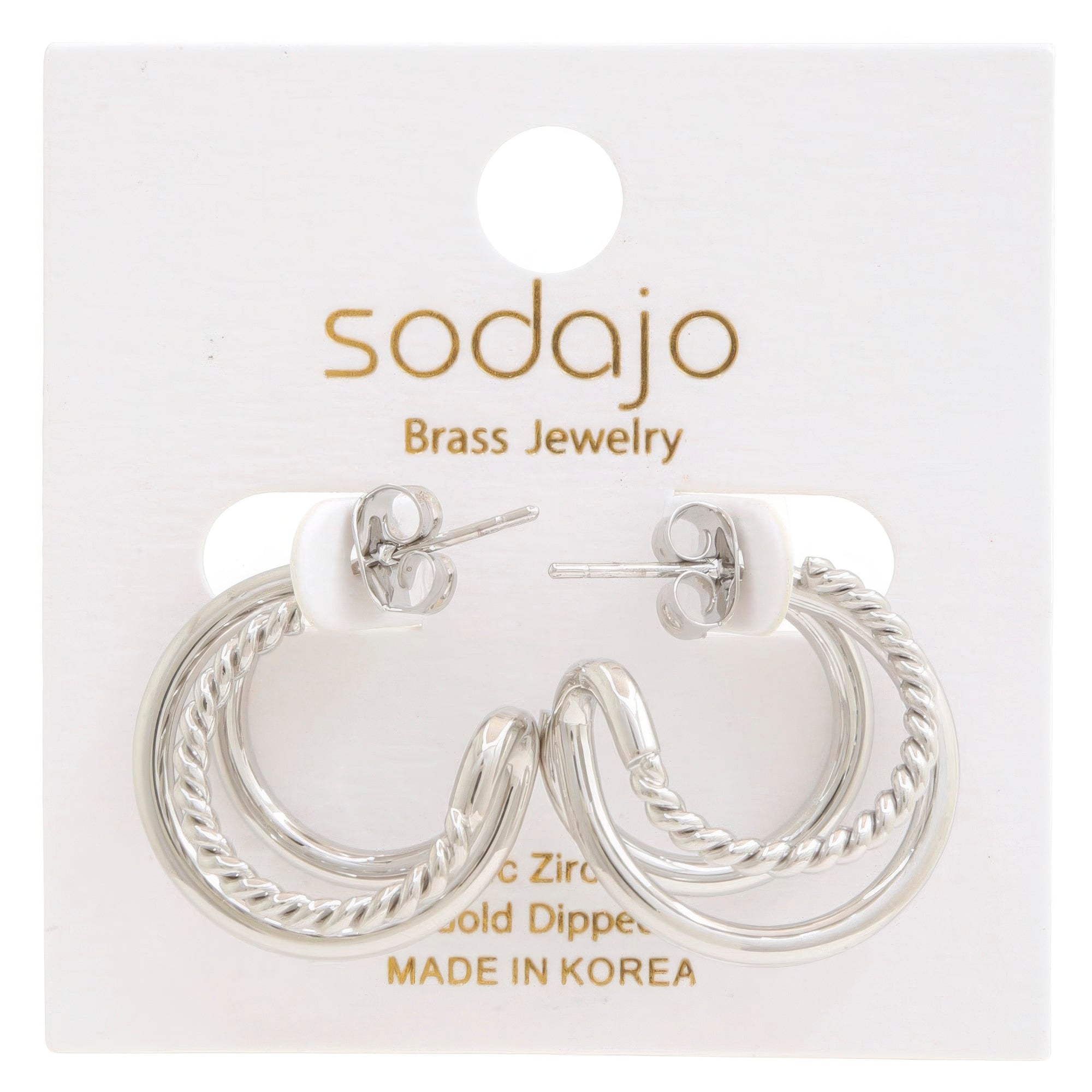 Double Hoop Rope Gold Dipped Earring - Loulou Boutique