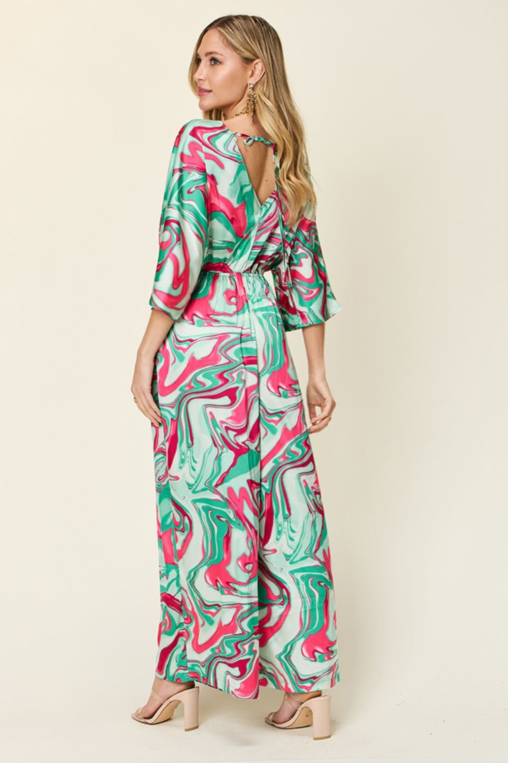 Double Take Full Size Half Sleeve Wide Leg Jumpsuit - Loulou Boutique