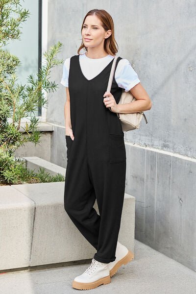 Double Take Full Size Sleeveless Straight Jumpsuit - Loulou Boutique