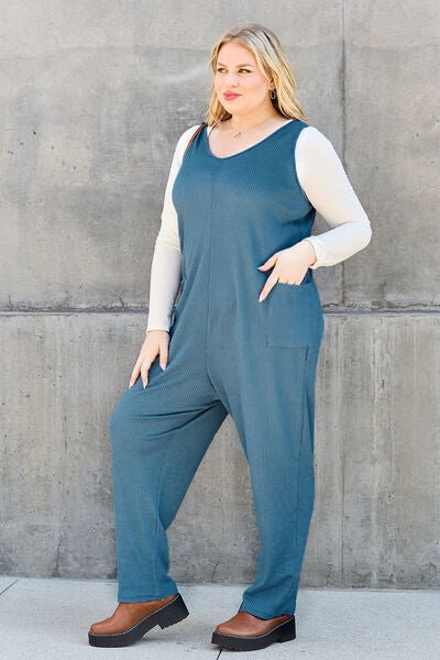 Double Take Full Size Sleeveless Straight Jumpsuit - Loulou Boutique