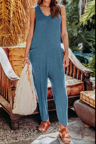 Double Take Full Size Sleeveless Straight Jumpsuit - Loulou Boutique