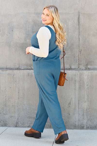 Double Take Full Size Sleeveless Straight Jumpsuit - Loulou Boutique