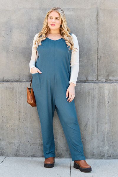 Double Take Full Size Sleeveless Straight Jumpsuit - Loulou Boutique