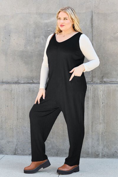 Double Take Full Size Sleeveless Straight Jumpsuit - Loulou Boutique