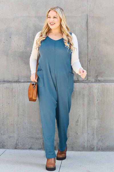 Double Take Full Size Sleeveless Straight Jumpsuit - Loulou Boutique