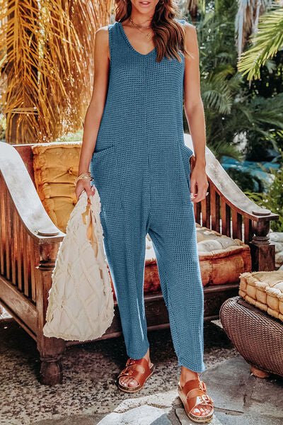 Double Take Full Size Sleeveless Straight Jumpsuit - Loulou Boutique