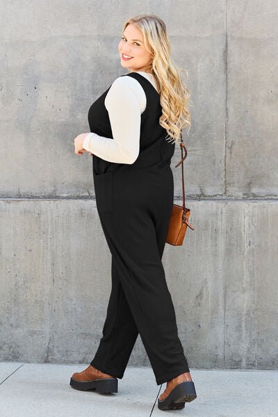 Double Take Full Size Sleeveless Straight Jumpsuit - Loulou Boutique