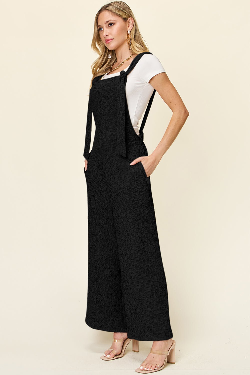 Double Take Full Size Sleeveless Wide Leg Jumpsuit - Loulou Boutique