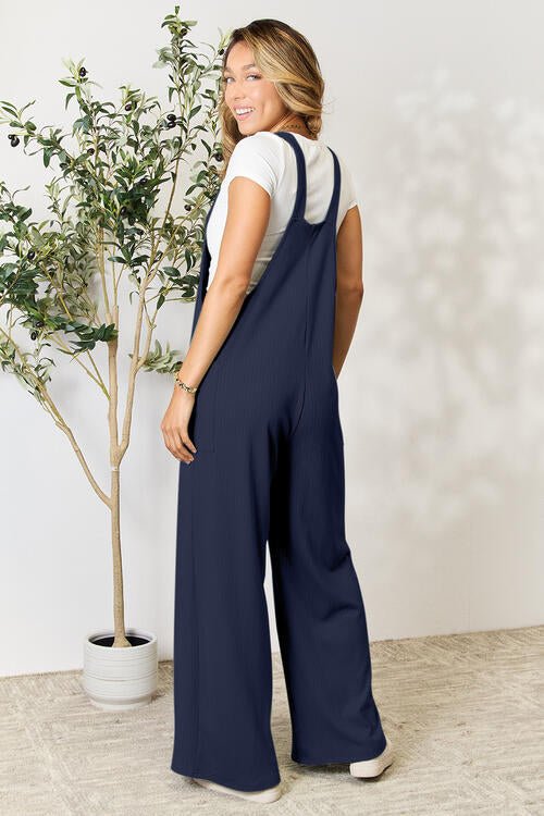 Double Take Full Size Wide Strap Overall with Pockets - Loulou Boutique