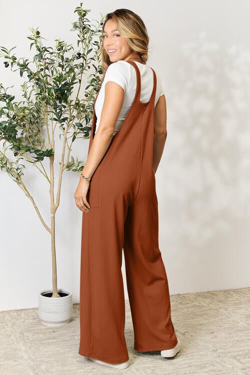 Double Take Full Size Wide Strap Overall with Pockets - Loulou Boutique