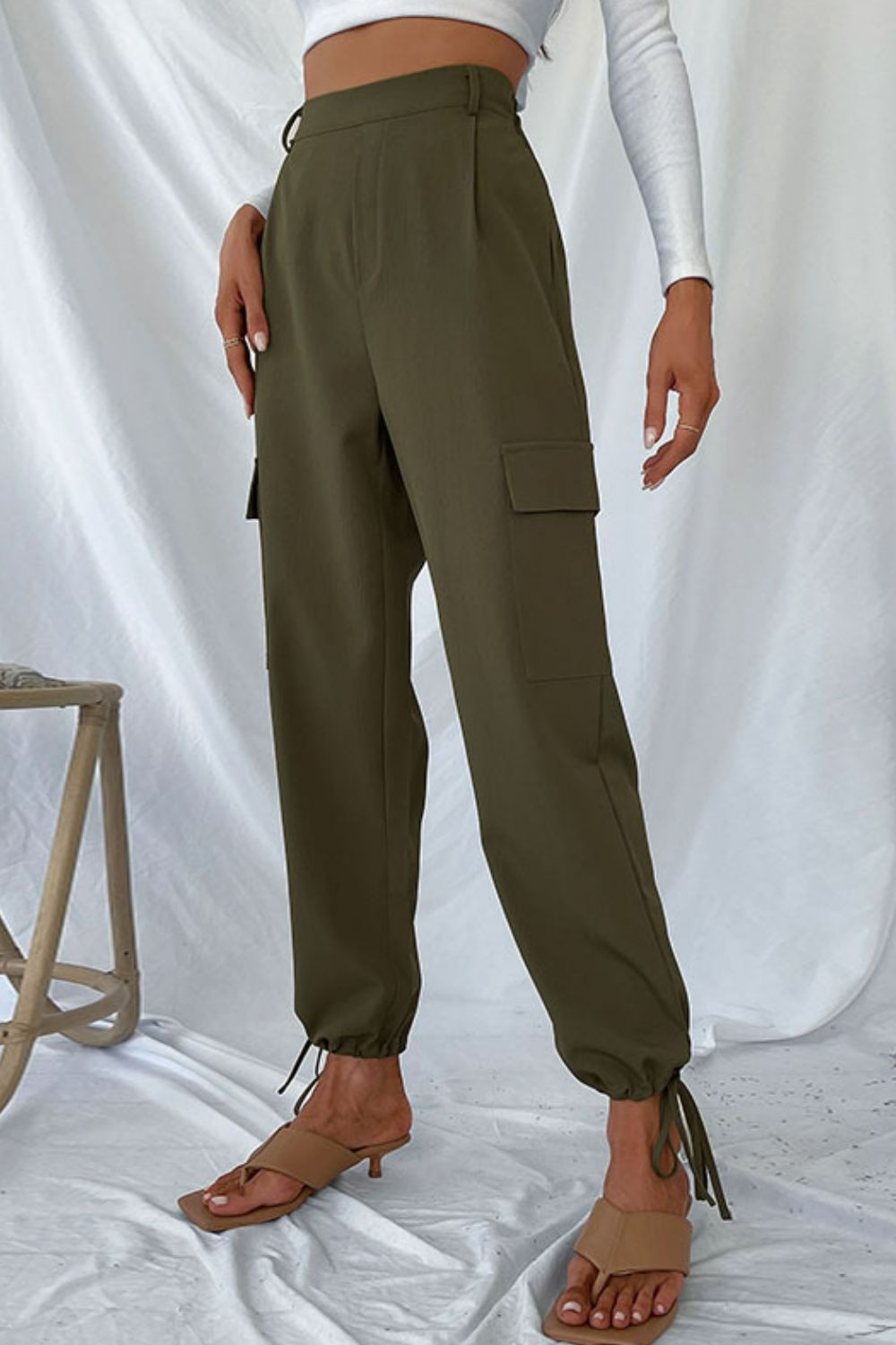 Drawstring Ankle Cargo Pants - Loulou Boutique