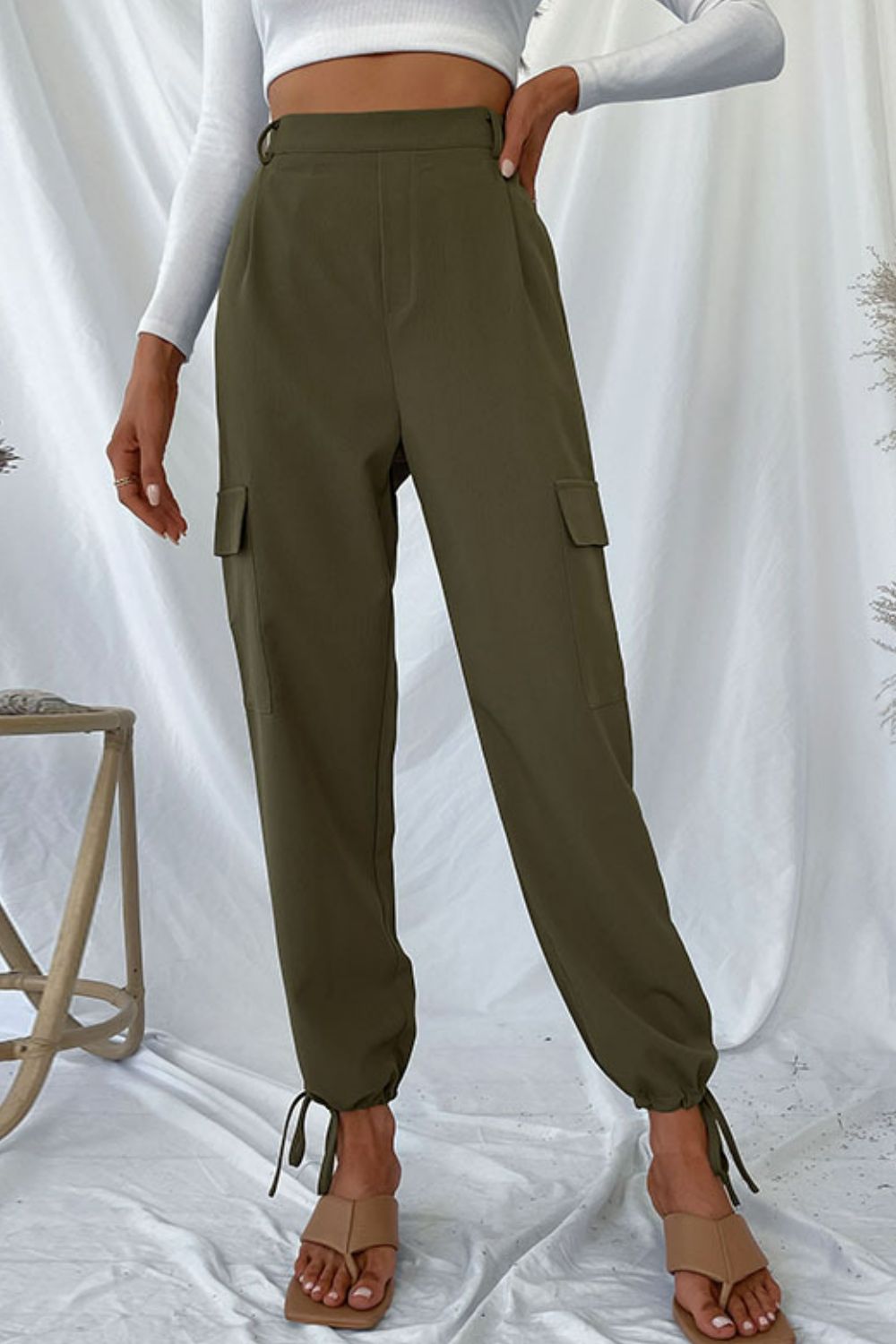 Drawstring Ankle Cargo Pants - Loulou Boutique