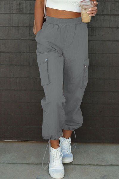 Drawstring Elastic Waist Pants with Pockets - Loulou Boutique