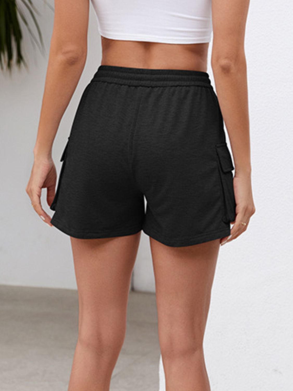 Drawstring Elastic Waist Shorts with Pockets - Loulou Boutique