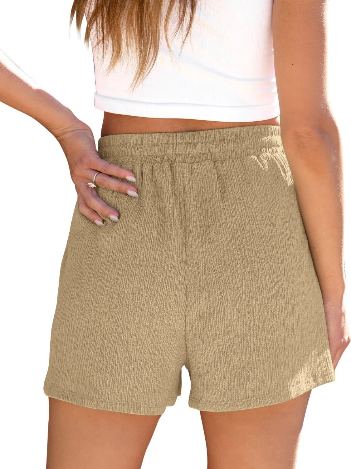 Drawstring High Waist Shorts with Pockets - Loulou Boutique