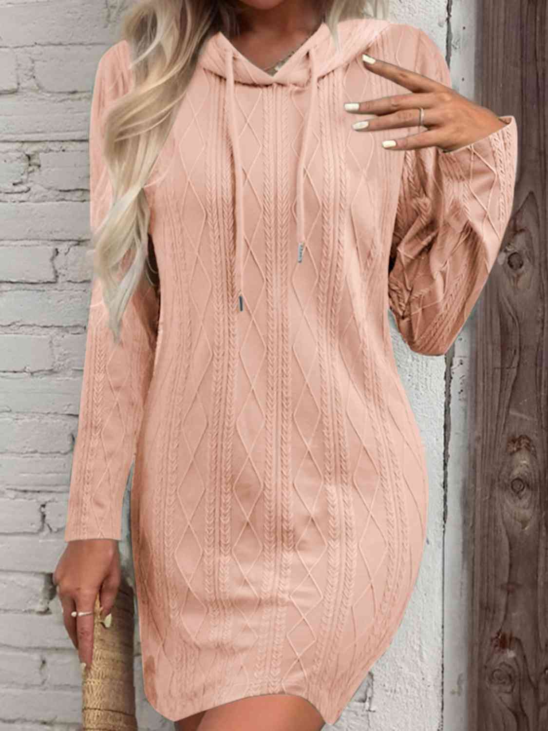 Drawstring Hooded Sweater Dress - Loulou Boutique