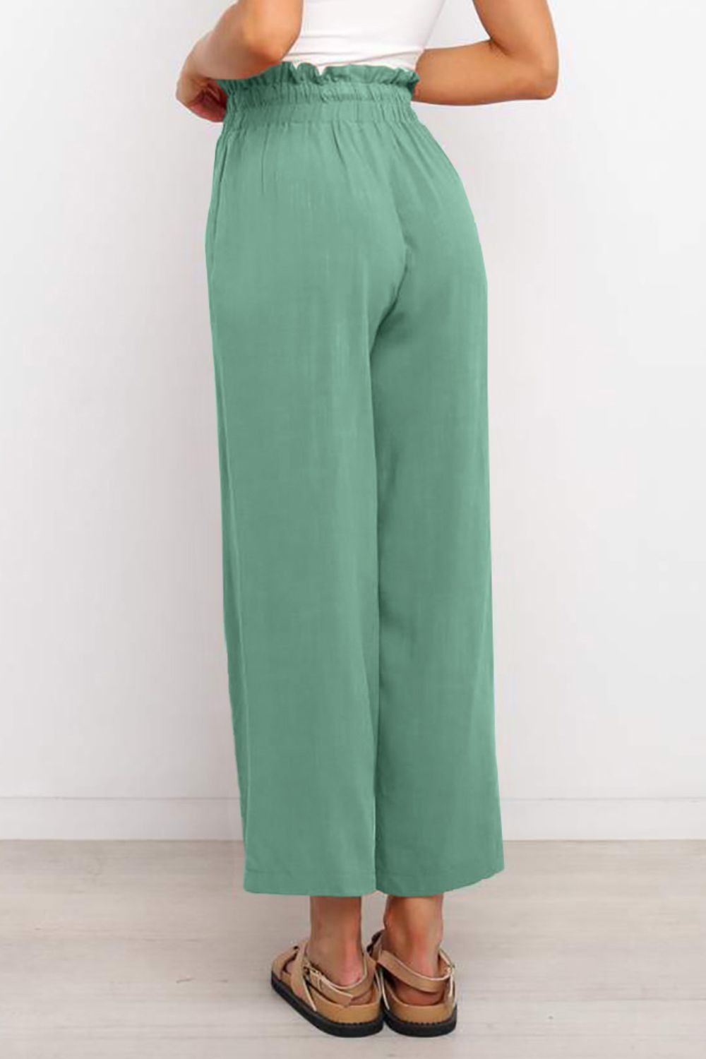 Drawstring Paperbag Waist Wide Leg Pants - Loulou Boutique