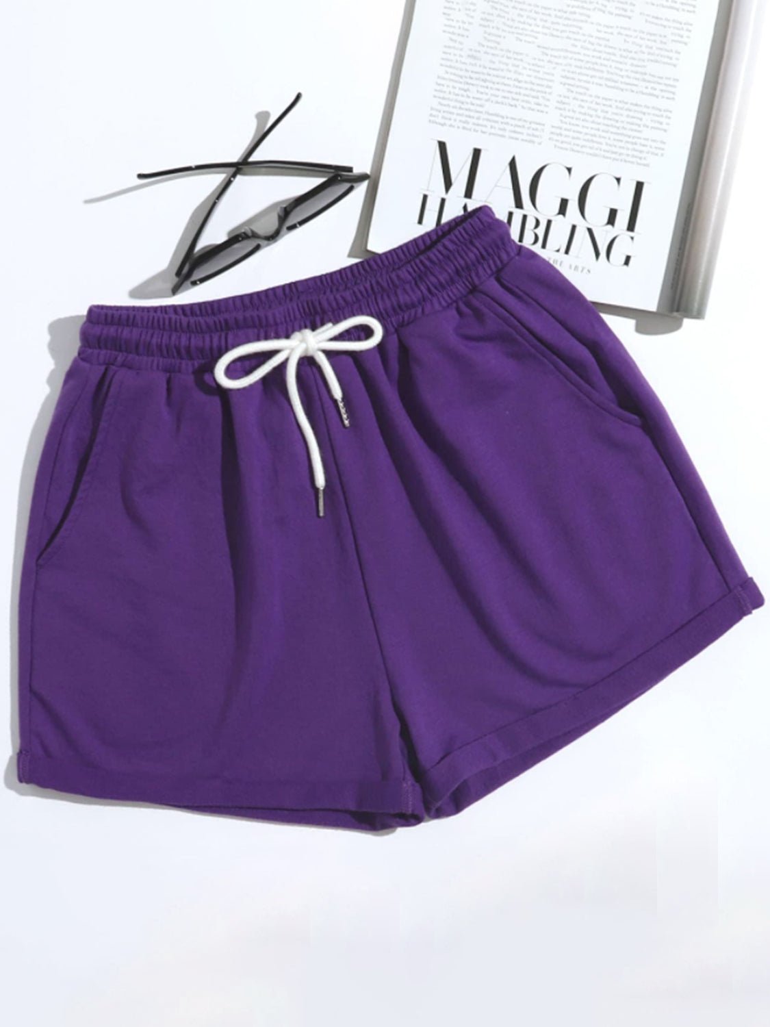 Drawstring Shorts with Pockets - Loulou Boutique