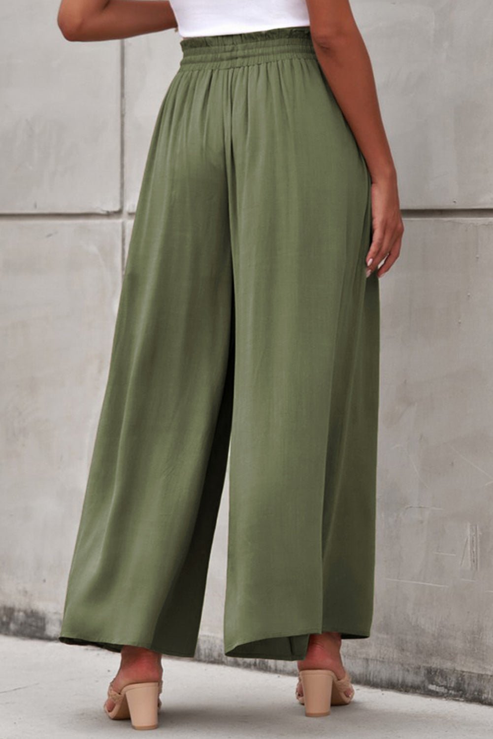 Drawstring Waist Wide Leg Pants - Loulou Boutique