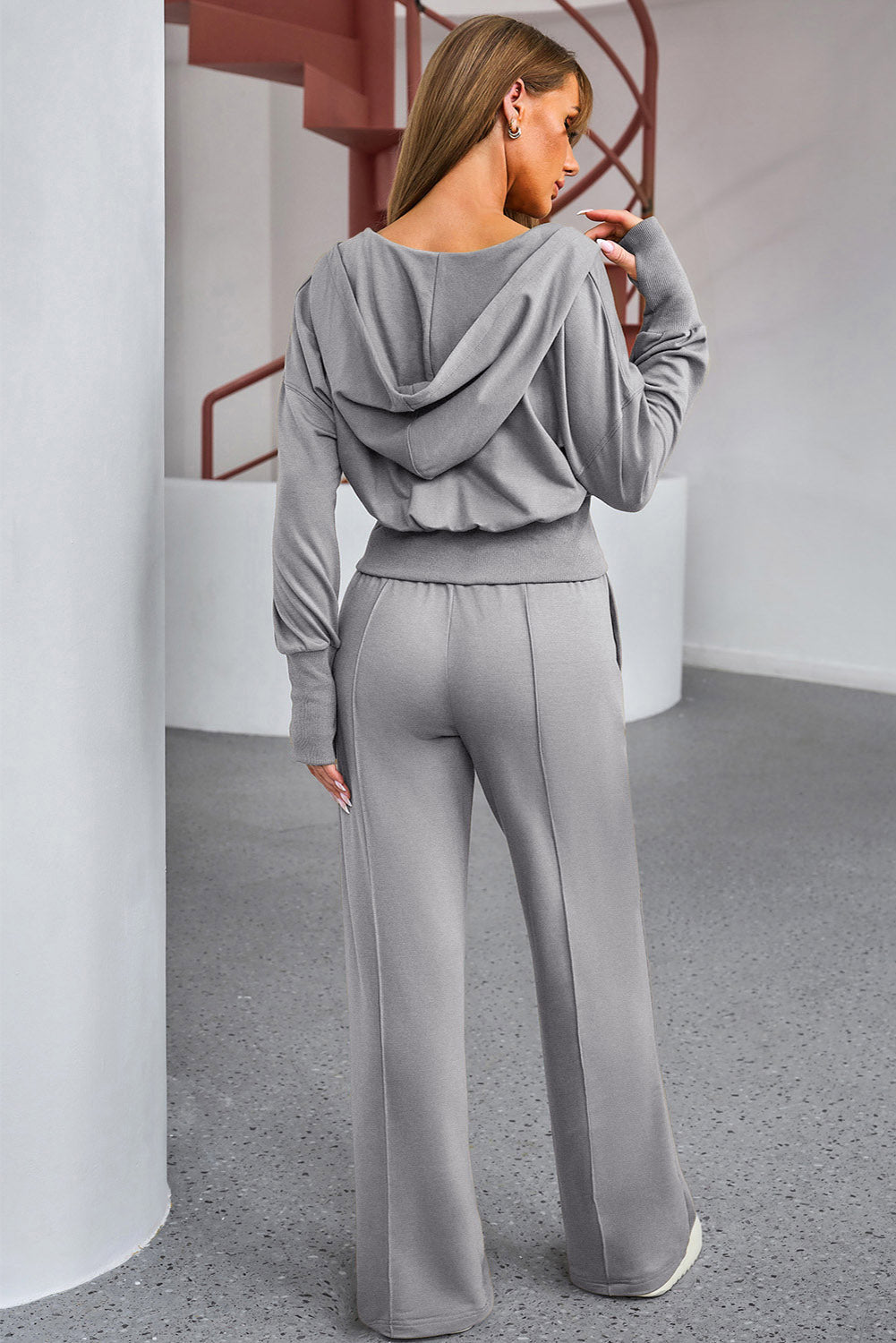 Dropped Shoulder Hoodie and Drawstring Pants Active Set - Loulou Boutique