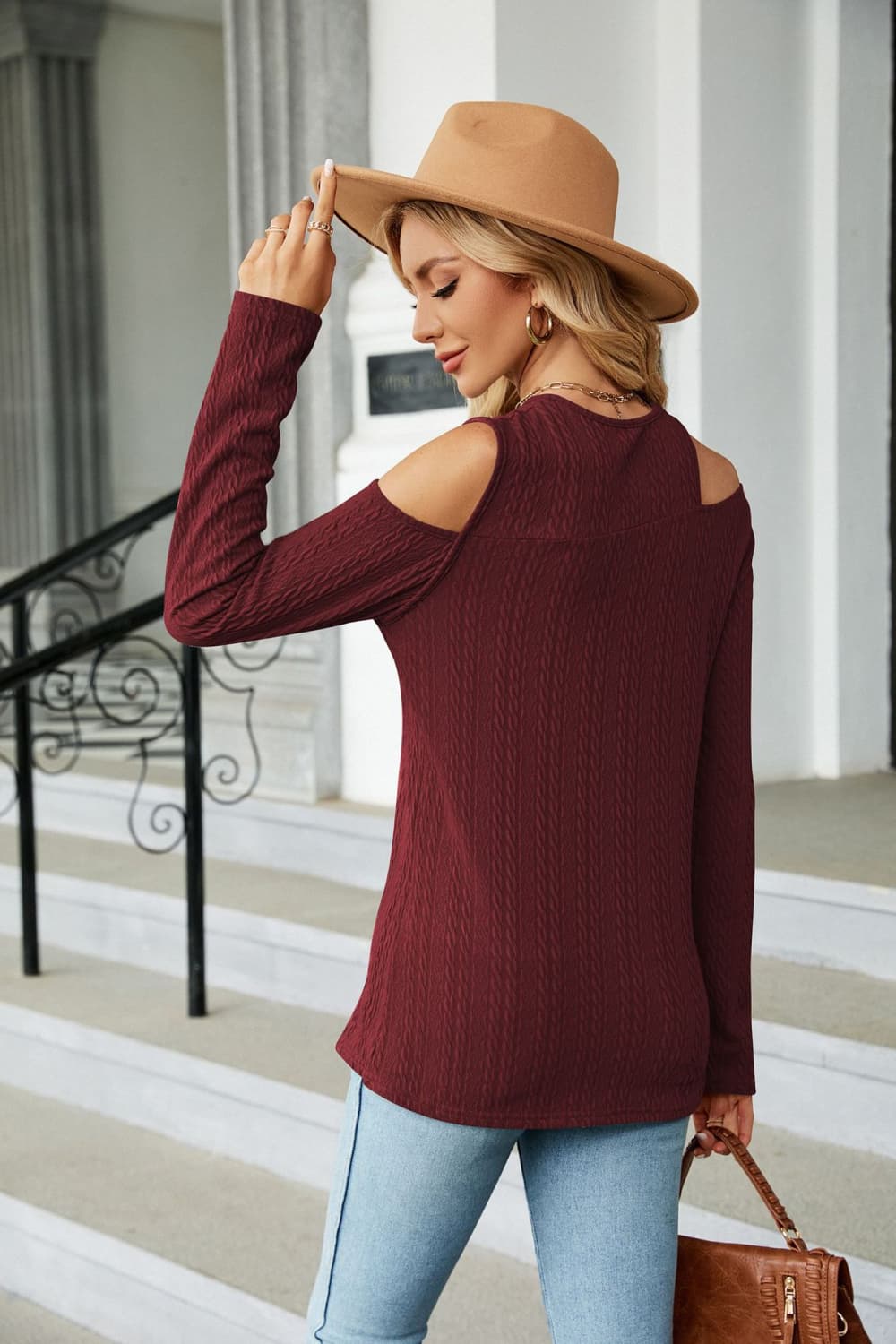 Dropped Shoulder Long Sleeve Blouse - Loulou Boutique