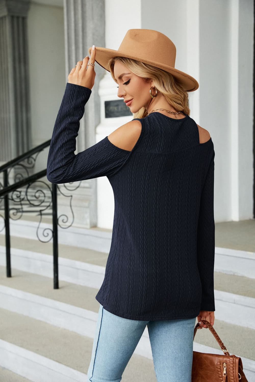 Dropped Shoulder Long Sleeve Blouse - Loulou Boutique