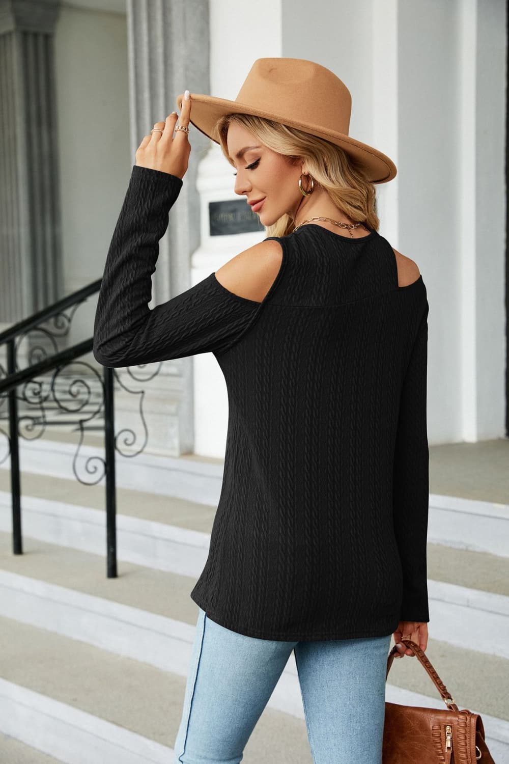 Dropped Shoulder Long Sleeve Blouse - Loulou Boutique