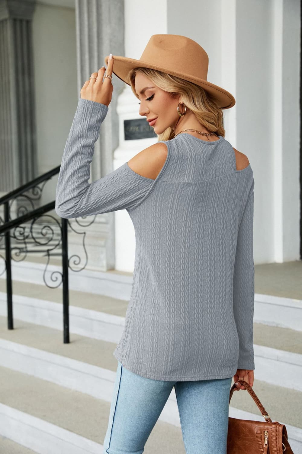 Dropped Shoulder Long Sleeve Blouse - Loulou Boutique
