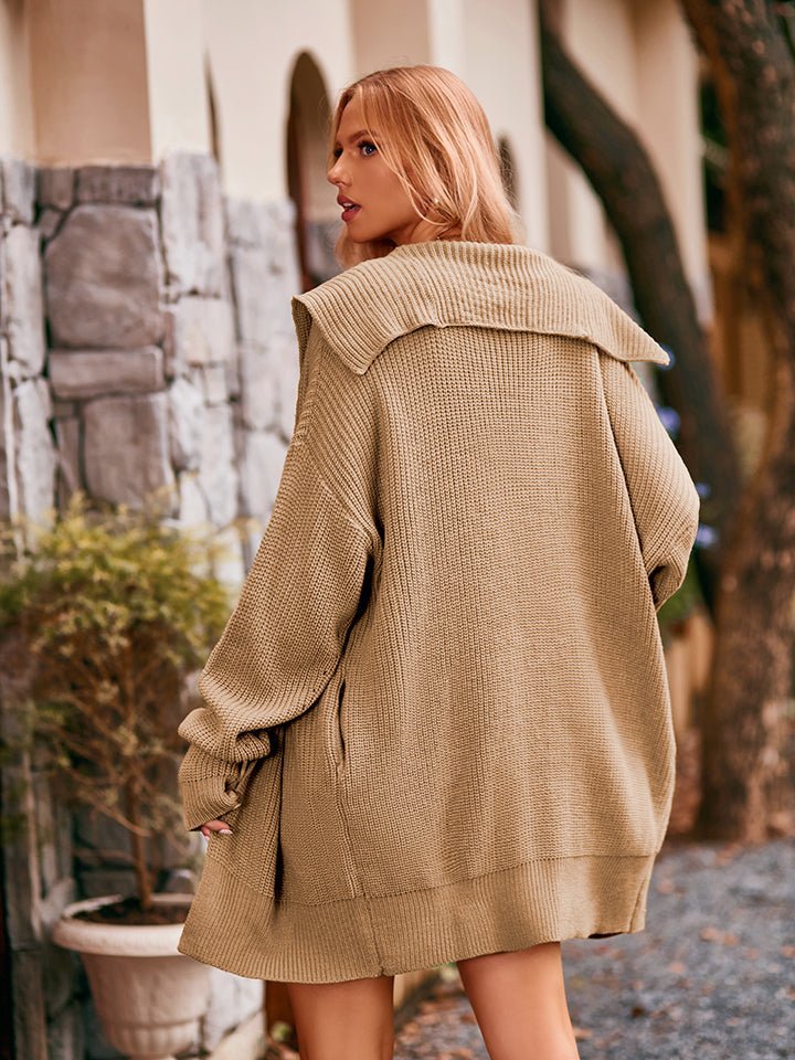 Dropped Shoulder Long Sleeve Cardigan - Loulou Boutique