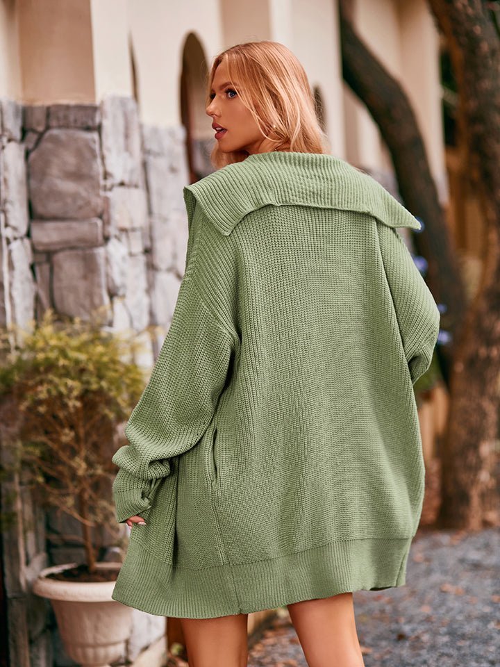 Dropped Shoulder Long Sleeve Cardigan - Loulou Boutique